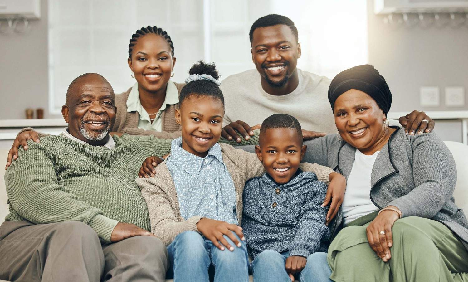 African Portrait And Smile With Big Family