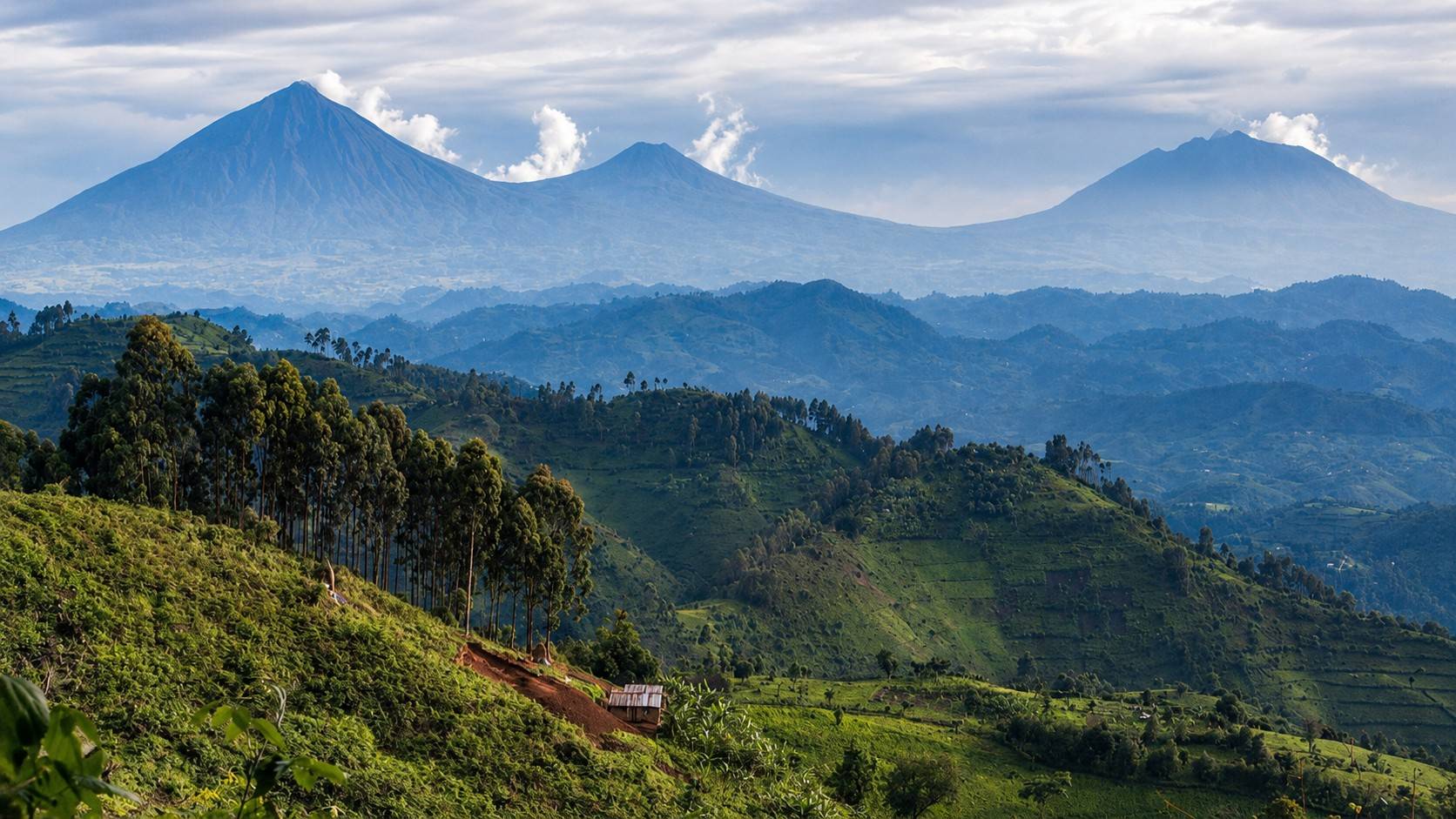 An overview of Rubavu&rsquo;s mountains in the distance