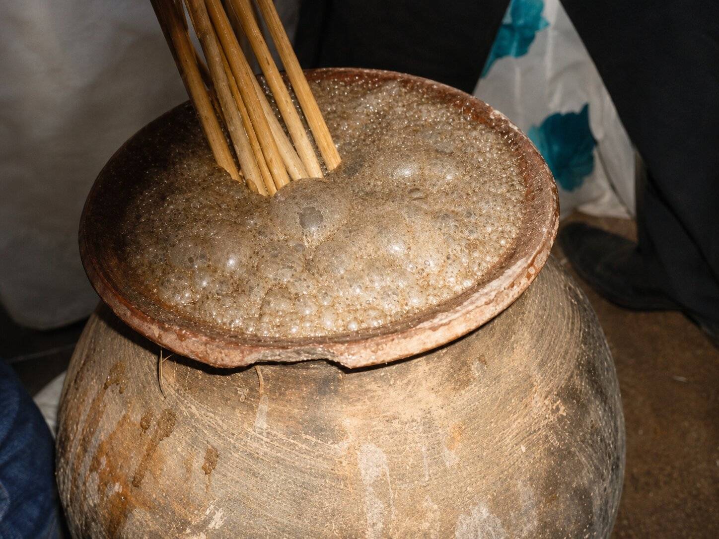 Ikigage beer being prepared in a pot