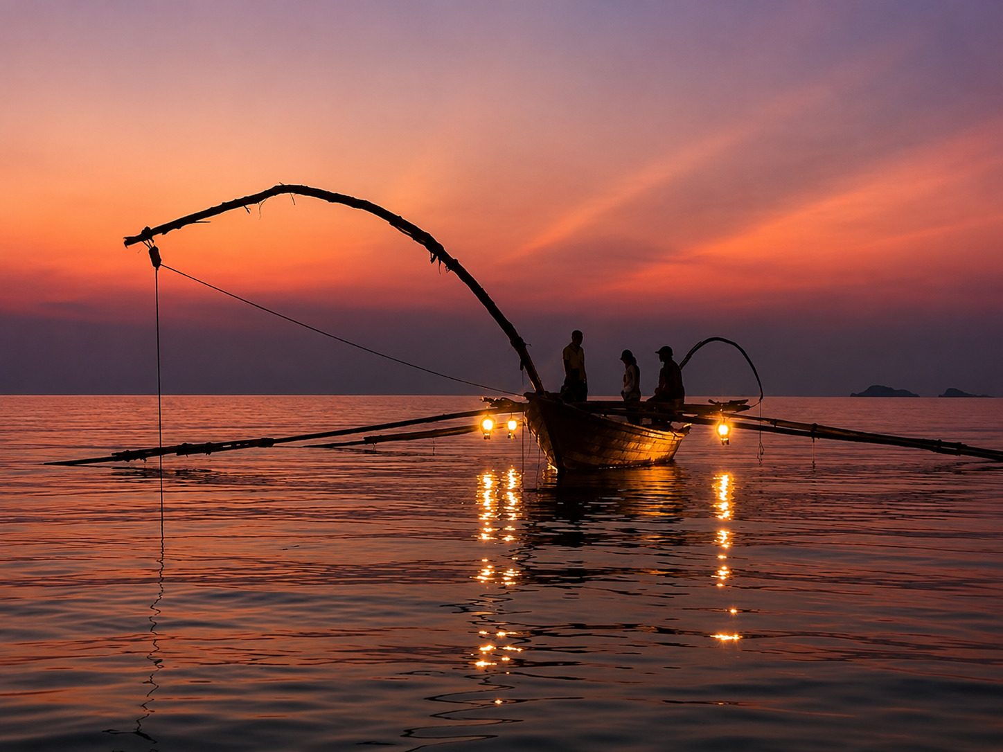Lake Kivu Singing Fishermen During An Evening