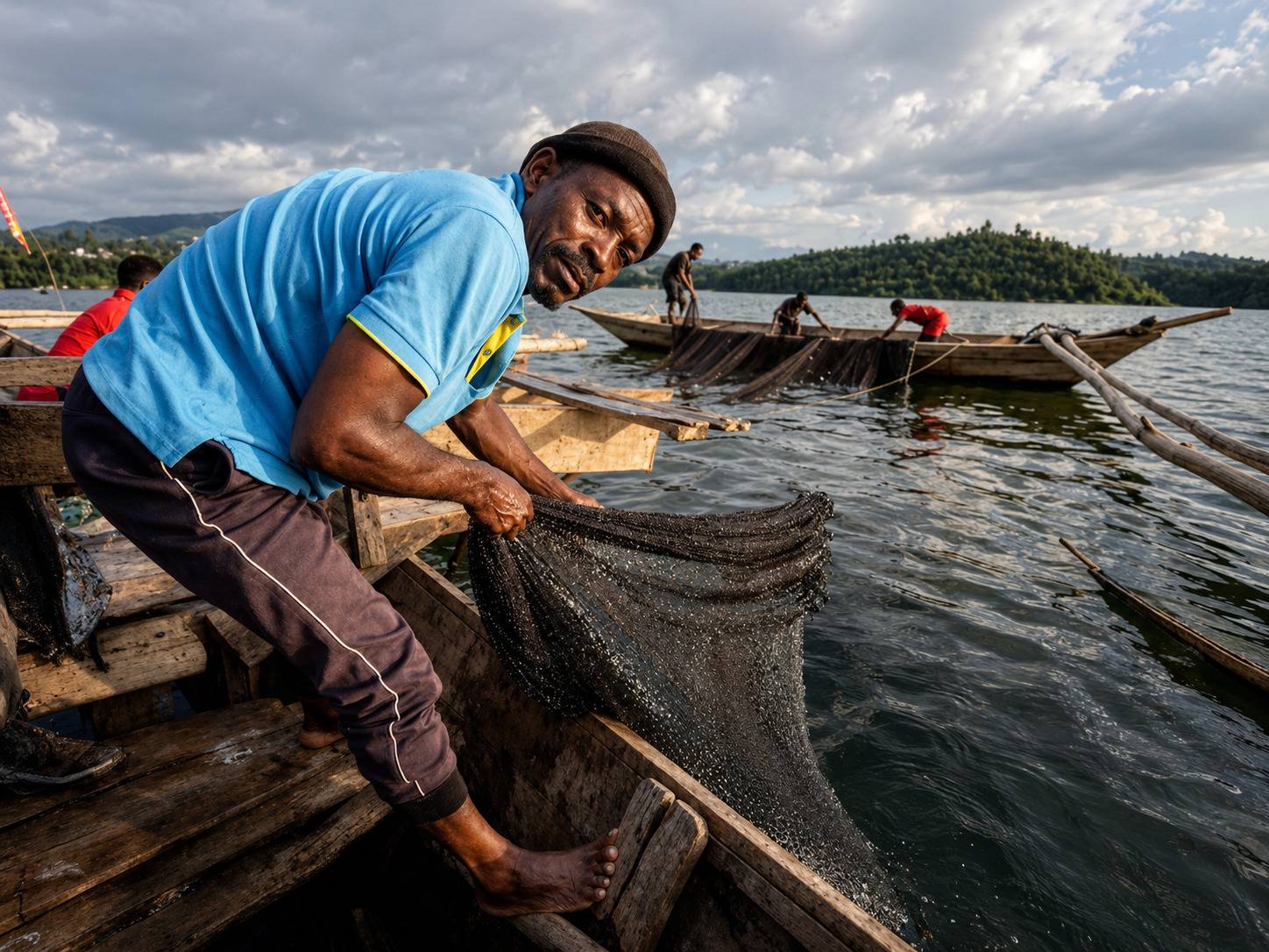 One Of The Many Lake Kivu Singing Fishermen Fishing